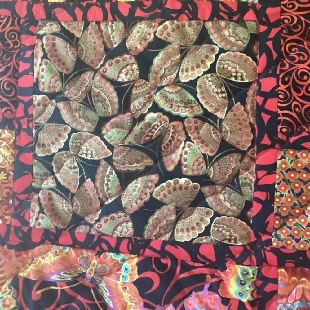 NWT. Hand Crafted Bright and Beautiful Butterfly Quilt